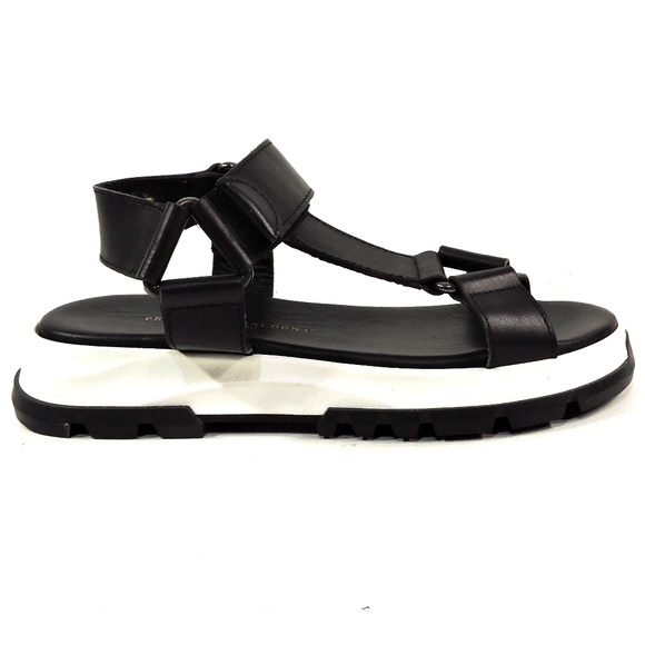 PRINCIPE DI BOLOGNA 🇮🇹 WOMEN'S BLACK SOFT LEATHER SPORT SUMMER FLAT SANDALS - Picture 6 of 10